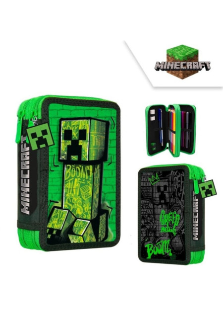 Plumier doble MINECRAFT