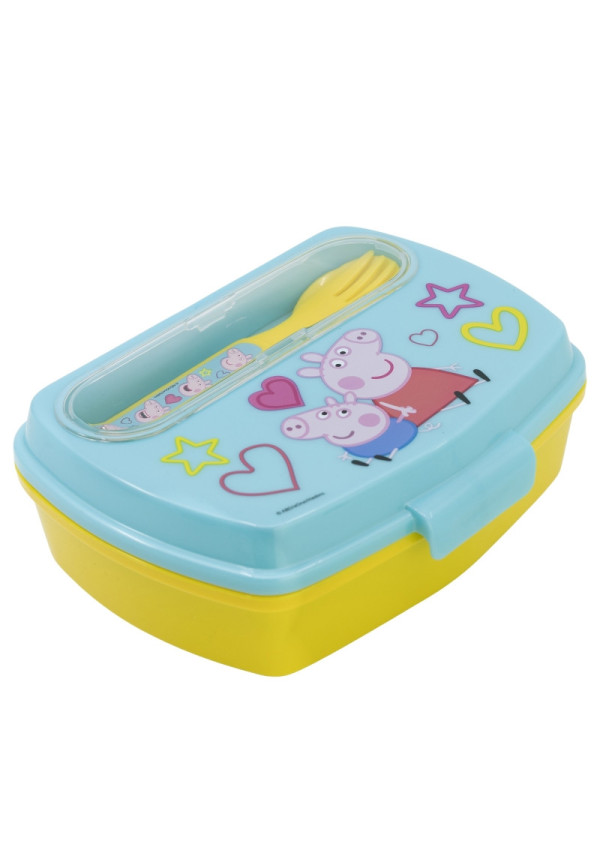 Tupper rect. cubiertos PEPPA