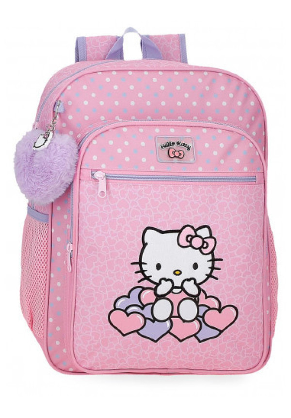 Mochila 38cm HELLO KITTY hearts & dots