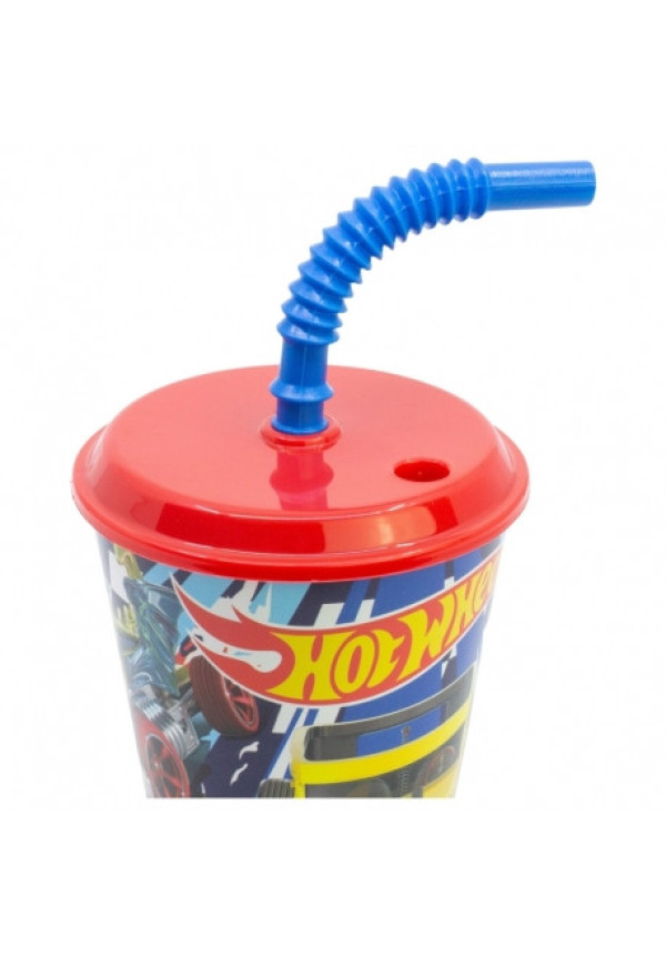 Vaso caña 430ml HOT WHEELS