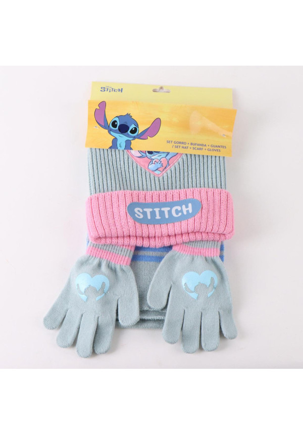 Set gorro guante bufanda STITCH
