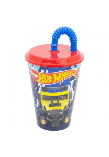 Vaso caña 430ml HOT WHEELS