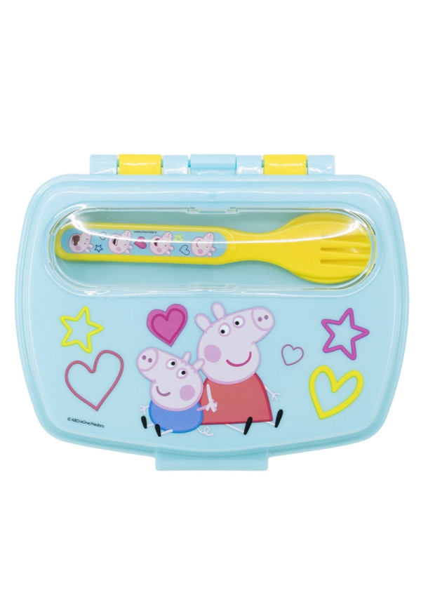 Tupper rect. cubiertos PEPPA