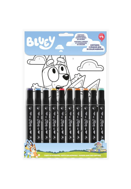 Set colorear numeros BLUEY