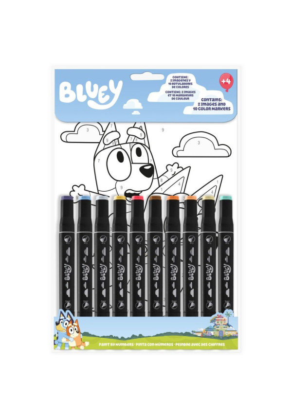 Set colorear numeros BLUEY