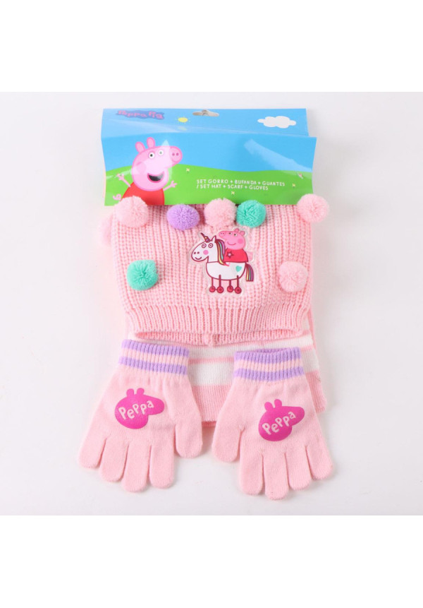 Set gorro guante bufanda PEPPA