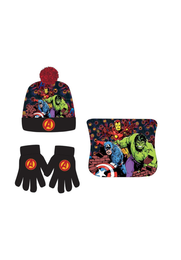 Set gorro guante braga AVENGERS