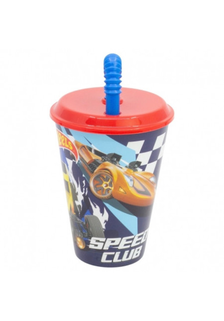 Vaso caña 430ml HOT WHEELS