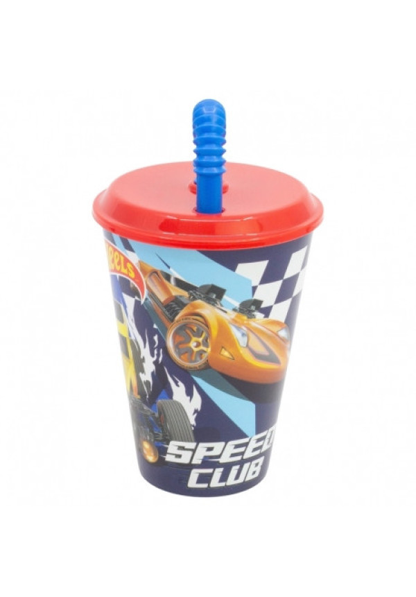 Vaso caña 430ml HOT WHEELS
