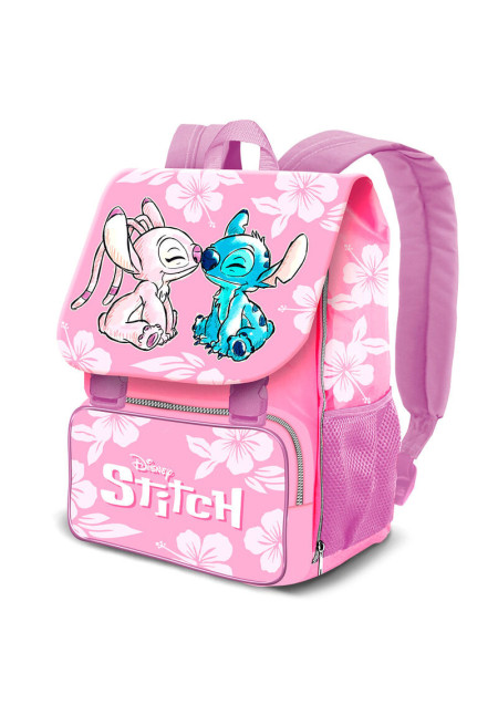 Mochila 45cm STITCH solapa rosa