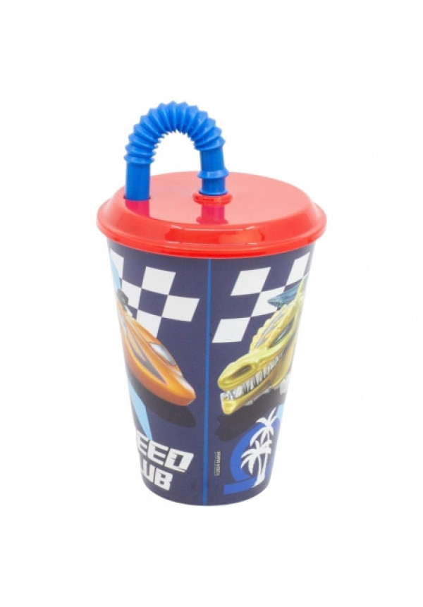 Vaso caña 430ml HOT WHEELS