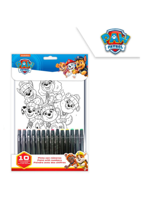 Set colorear numeros PAW PATROL