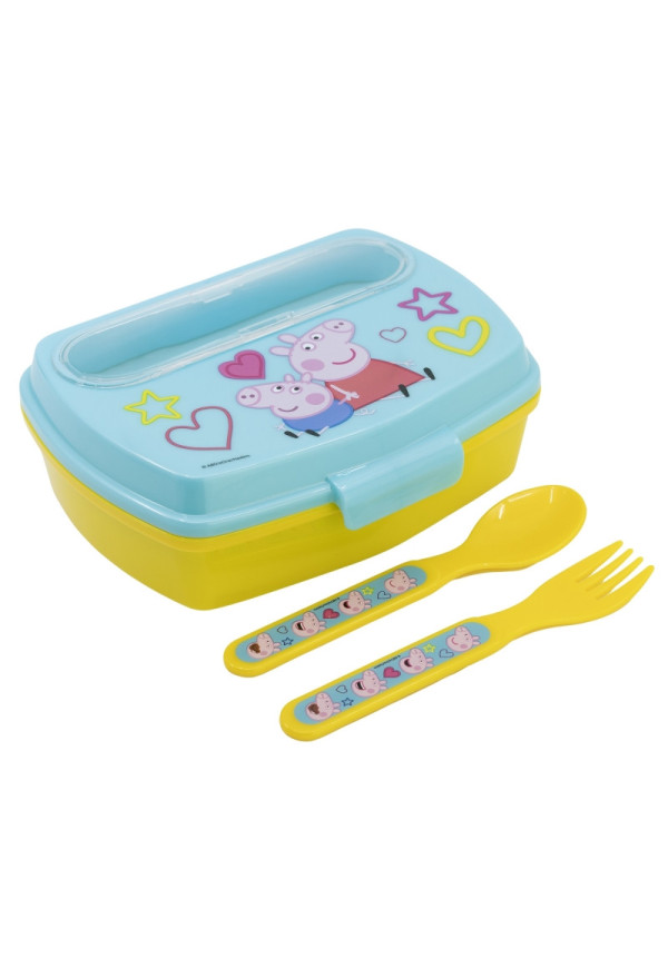 Tupper rect. cubiertos PEPPA