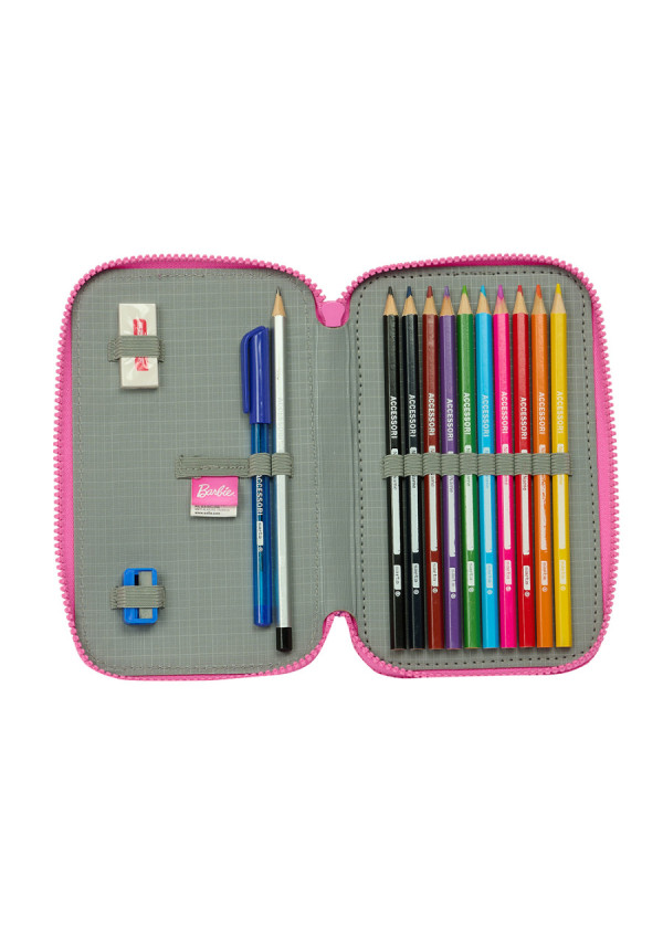 Plumier doble BARBIE love