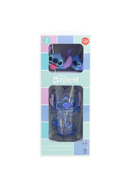 Set vaso pajitas 480ml STITCH