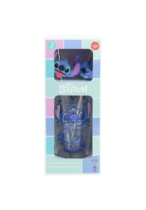 Set vaso pajitas 480ml STITCH