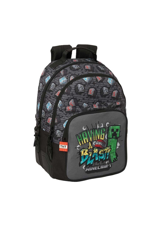 Mochila 42cm cantoneras MINECRAFT graffiti