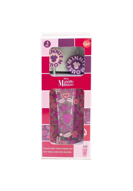 Set vaso pajitas 480ml MINNIE