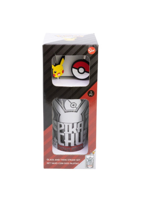 Set vaso pajitas 480ml POKEMON