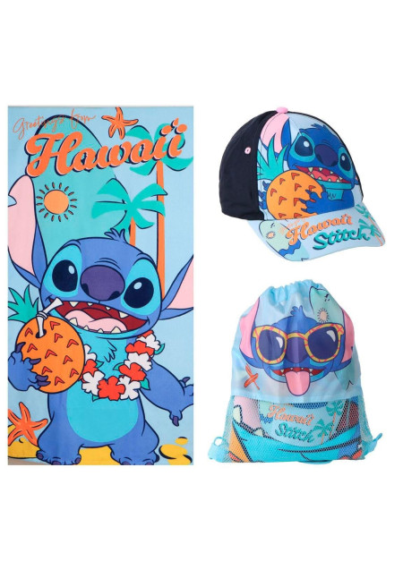 Saquito toalla + gorra STITCH