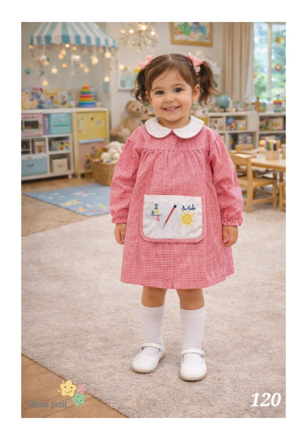 Bata escolar cuadros