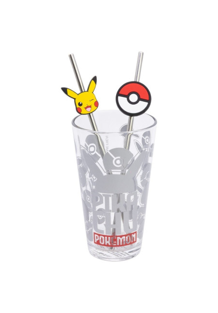 Set vaso pajitas 480ml POKEMON