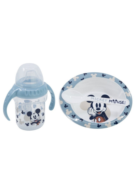 Set 3pc plato, vaso, cuchara MICKEY