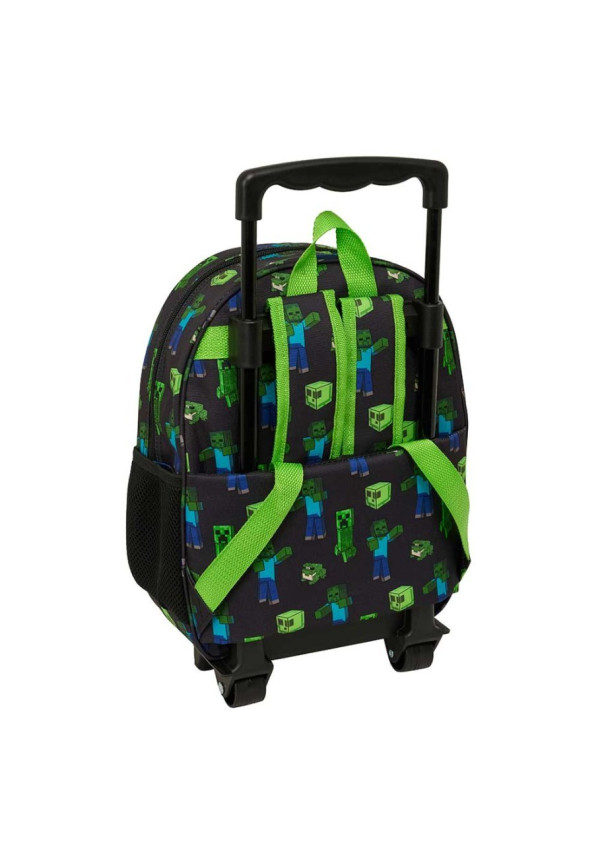 Mochila ruedas 33cm 3D MINECRAFT