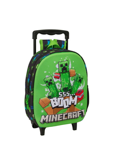 Mochila ruedas 33cm 3D MINECRAFT