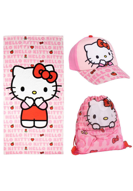 Saquito toalla + gorra HELLO KITTY