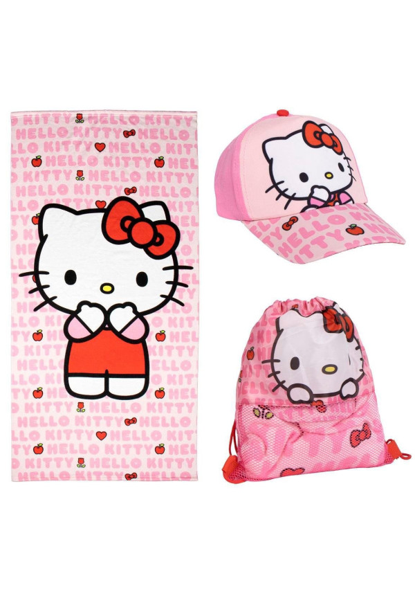Saquito toalla + gorra HELLO KITTY