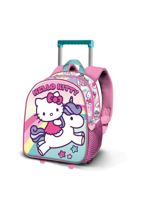 Mochila ruedas 31cm 3D HELLO KITTY