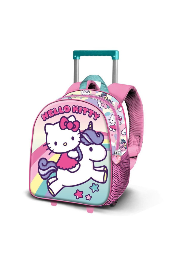Mochila ruedas 31cm 3D HELLO KITTY