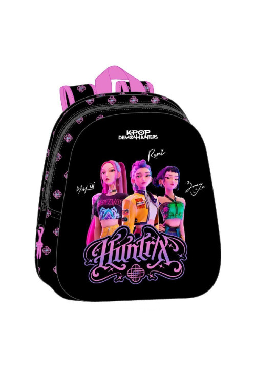Mochila 33cm 3D negra KPOP